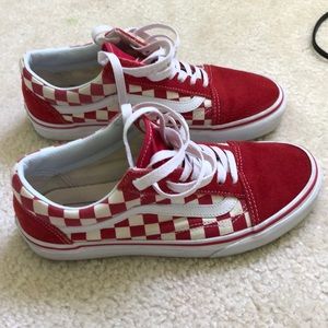 RED CHECKERED VANS women’s size 8 men’s 6.5